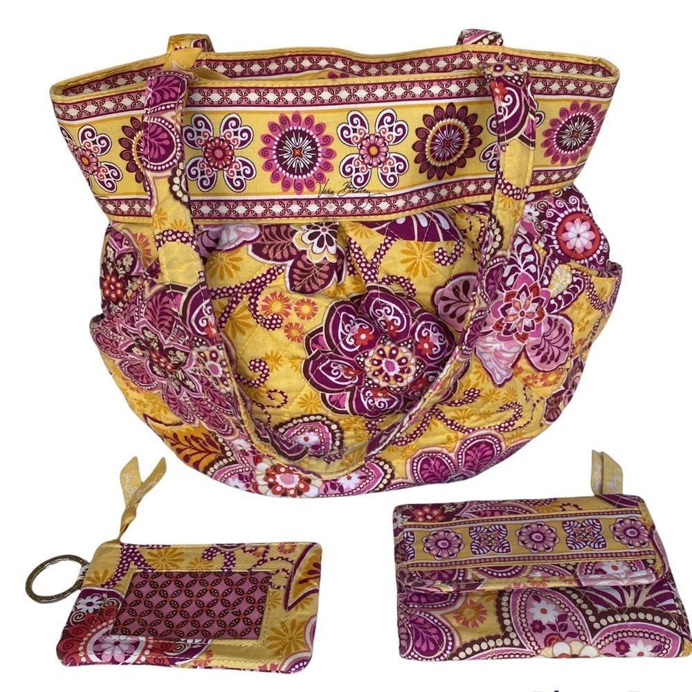 VERÁ BRADLEY BALI GOLD MORGAN PURSE HANDBAG SET